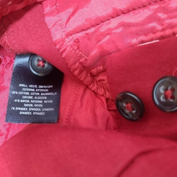 Anthropologie Red Cropped Slim Trousers Pants Size 8 - Picture 5 of 8